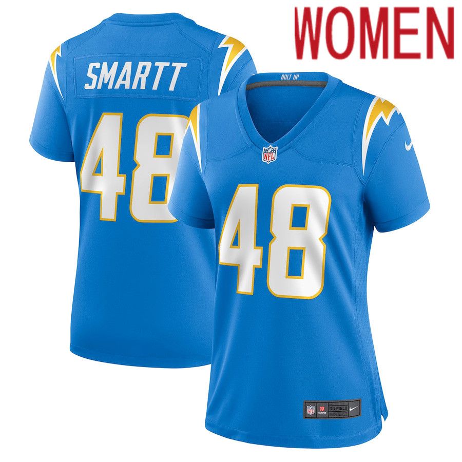Women Los Angeles Chargers #48 Stone Smartt Nike Powder Blue Game Player NFL Jersey->women nfl jersey->Women Jersey